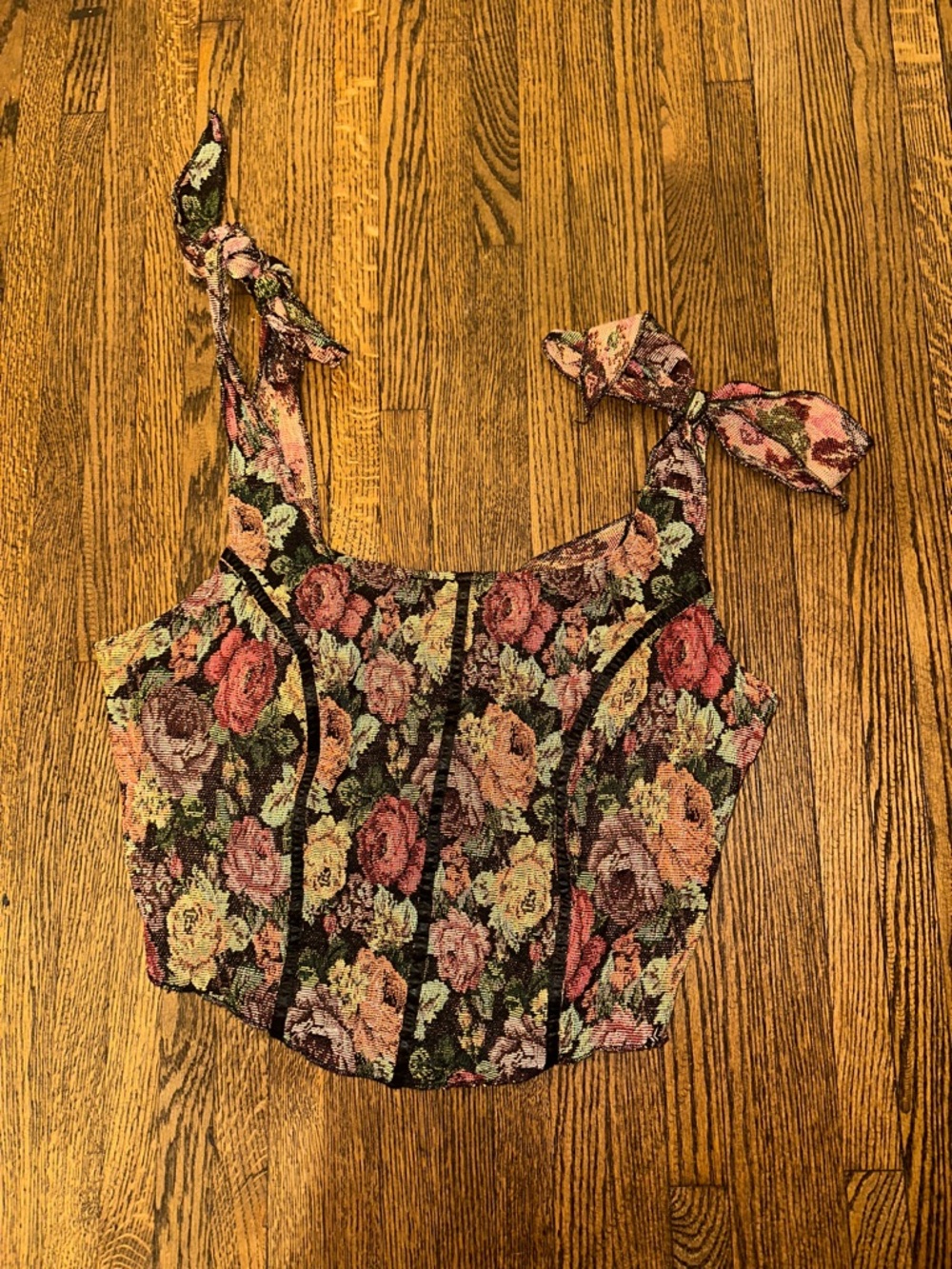 Shein Curve Corset Floal Vintage Look Top